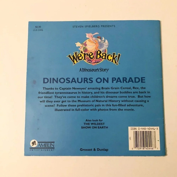 Vtg 1993 Steven Spielberg Presents Were Back Dinosaurs on  Parade - Picture 2 of 14